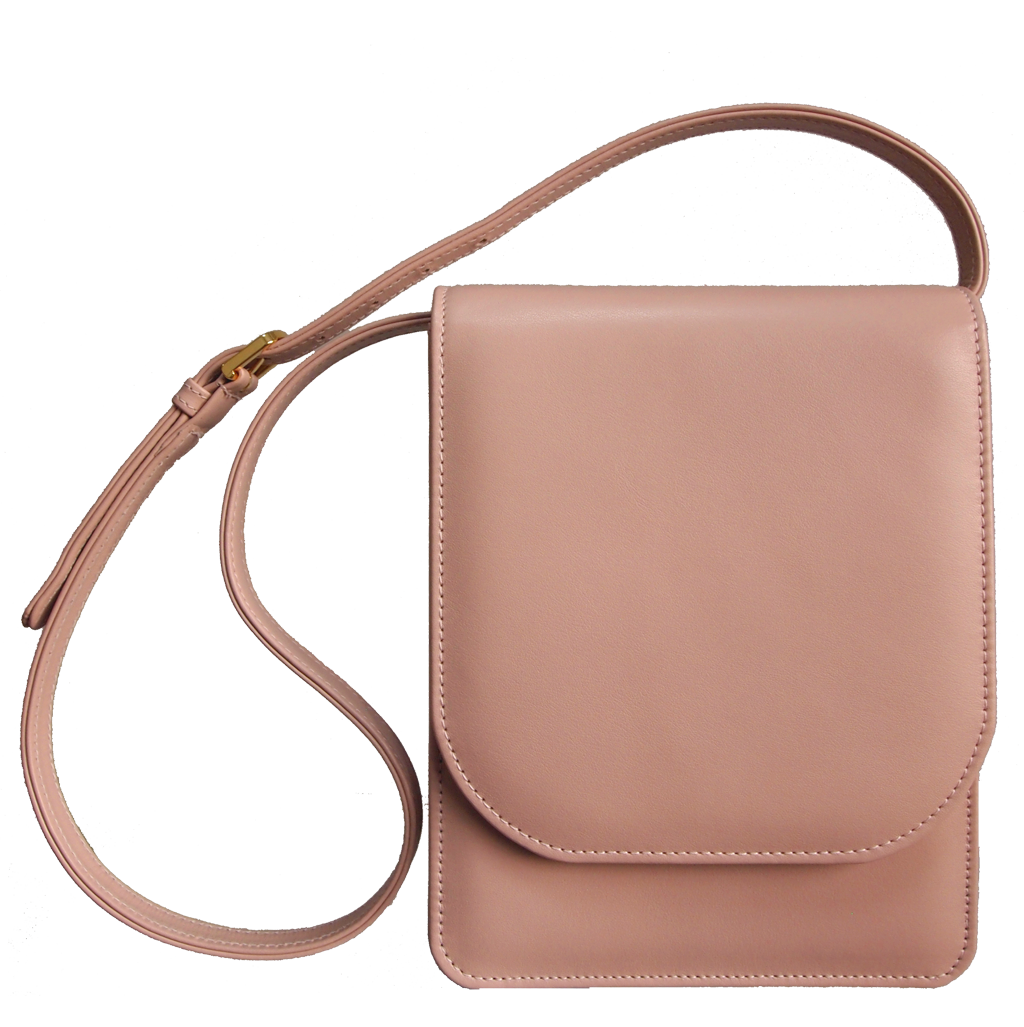 Buffed Leather Mini Vertical Shoulder Bag