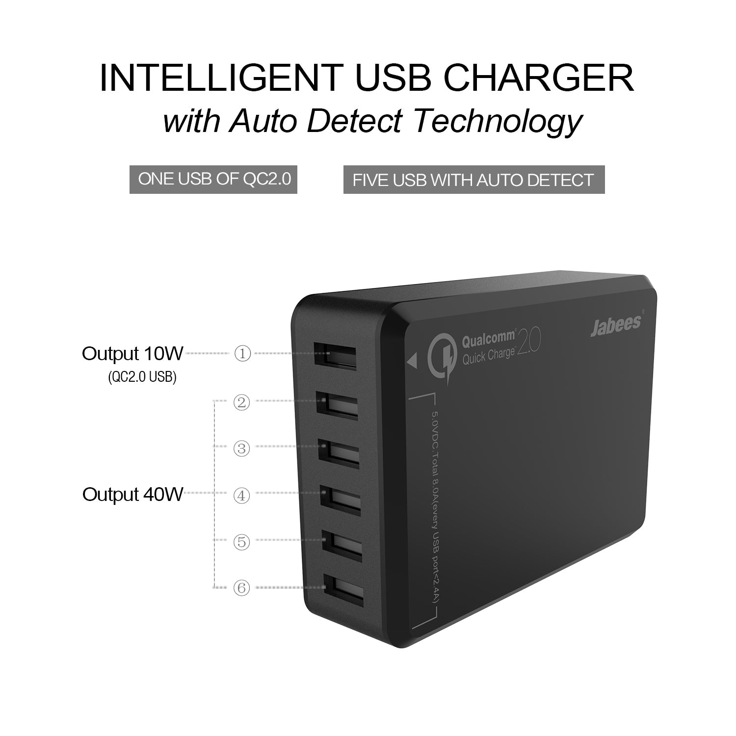 Q7 6-Port Desktop USB Charging Station