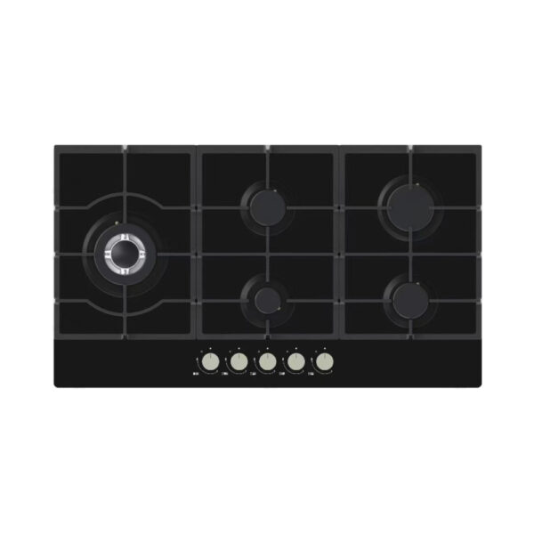 Midea 90cm Cooking Appliance Package with Black Glass Gas Cooktop