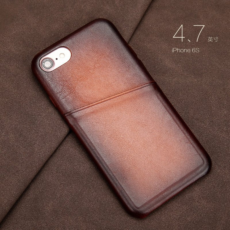 Antique Lamb Leather iPhone Card Case