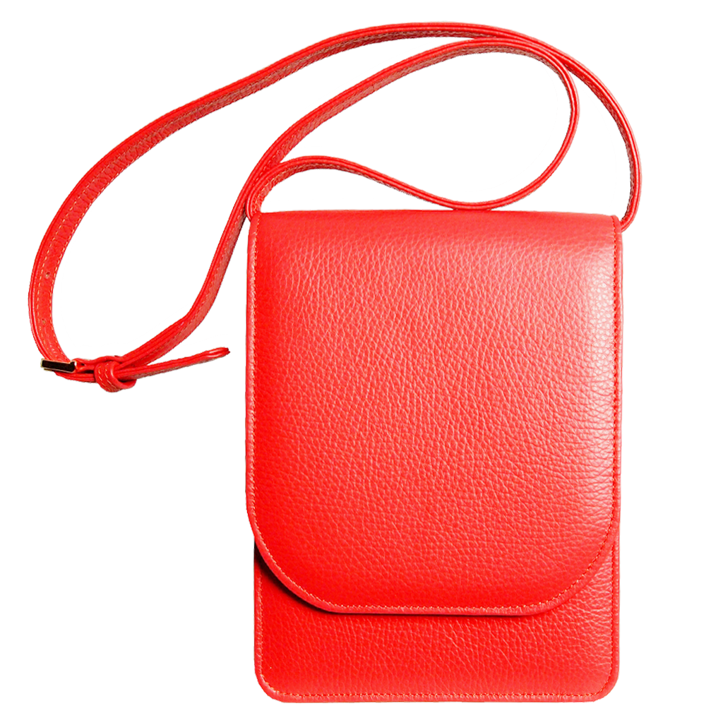 Pebbled Calf Leather Mini Bag Coral