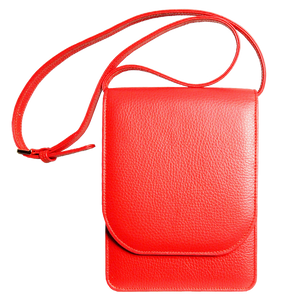 Pebbled Calf Leather Mini Bag Coral