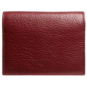 Grained Calf Leather Card Wallet Rosewood