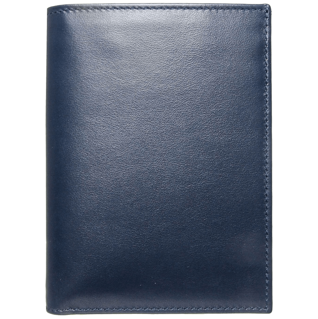 8 Credit Card Pocket Buffed Leather Billfold Blue