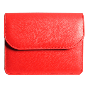 Pebbled Calf Leather Belt Pouch Coral