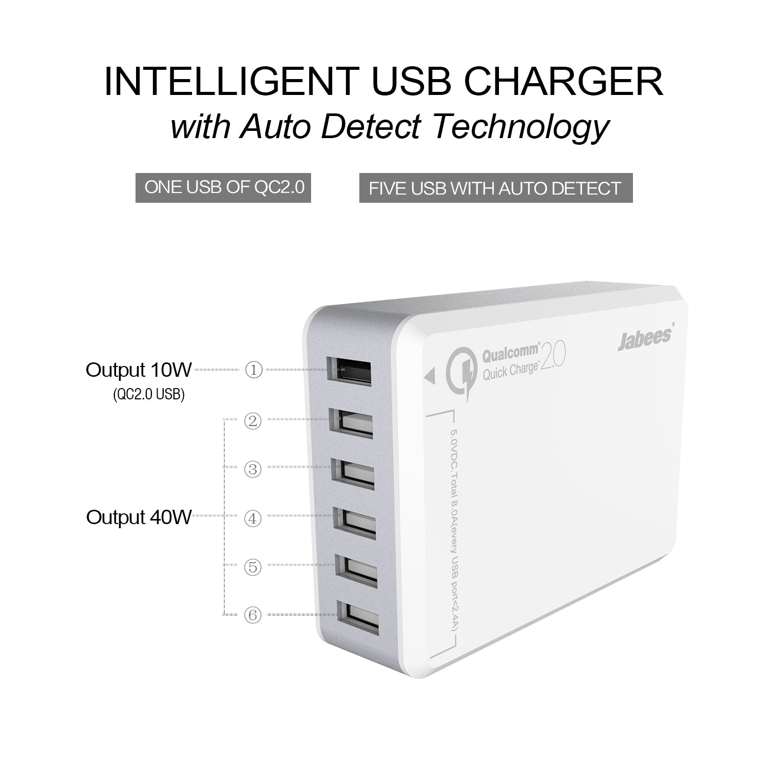 Q7 6-Port Desktop USB Charging Station