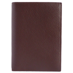 8 Credit Card Pocket Pebbled Leather Billfold Brown