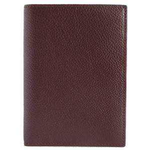 8 Credit Card Pocket Pebbled Leather Billfold Brown