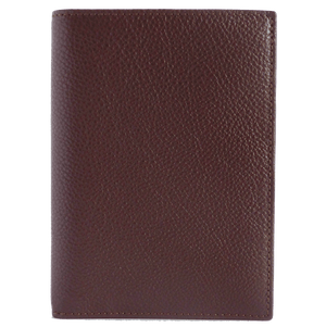 8 Credit Card Pocket Pebbled Leather Billfold Brown