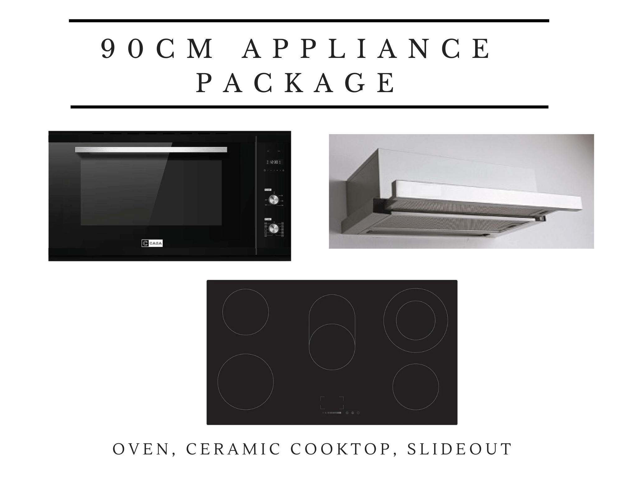 90cm Cooking Appliance Package with Ceramic Cooktop