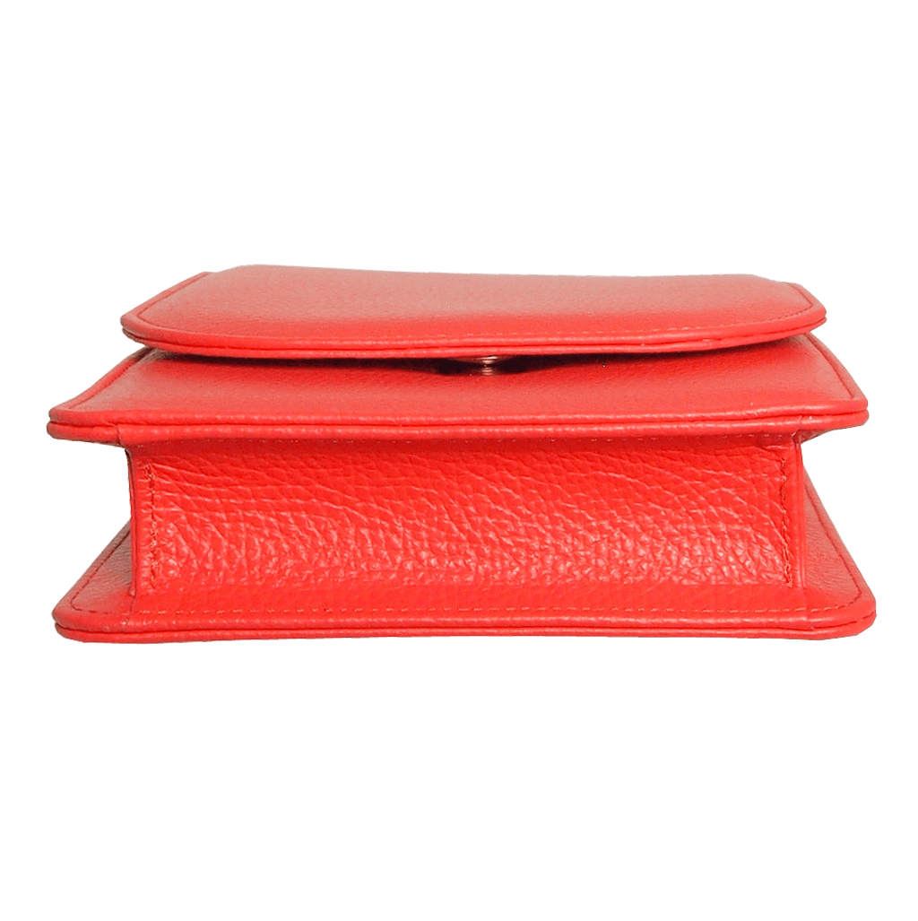 Pebbled Calf Leather Mini Bag Coral