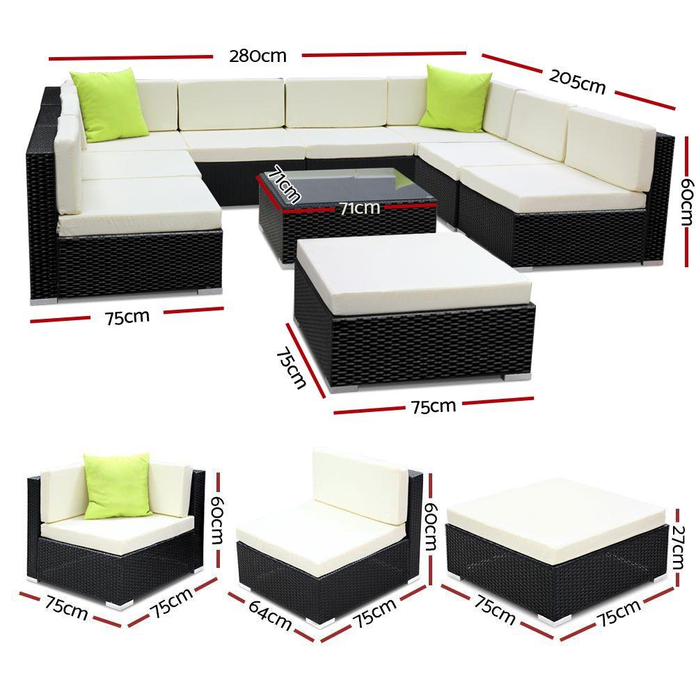 10PC Outdoor Garden Furniture Set