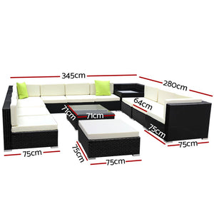 Gardeon 13PC Outdoor Furniture Sofa Set Wicker Garden Patio Lounge