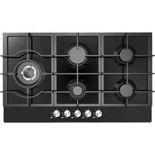 90cm Cooking Appliance Package with Black Glass Gas Cooktop