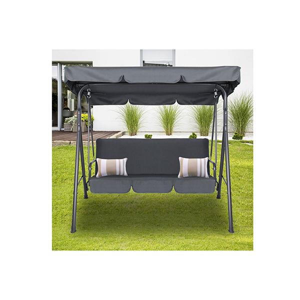 Outdoor Swing Bench Canopy 3 Seater Garden Hammock Grey