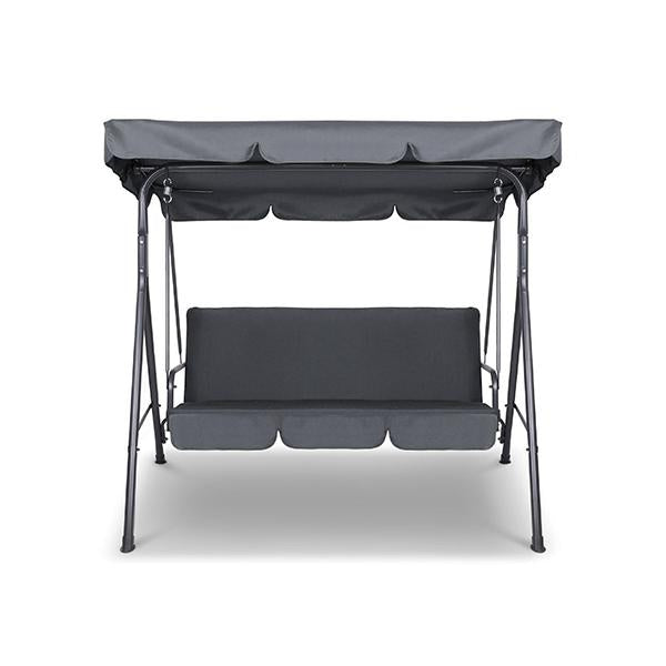 Outdoor Swing Bench Canopy 3 Seater Garden Hammock Grey