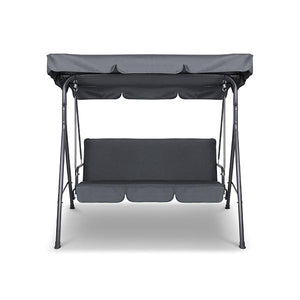 Outdoor Swing Bench Canopy 3 Seater Garden Hammock Grey