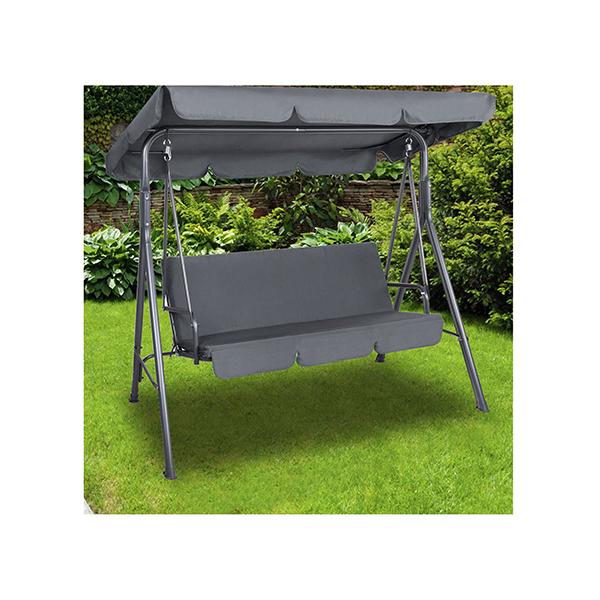 Outdoor Swing Bench Canopy 3 Seater Garden Hammock Grey