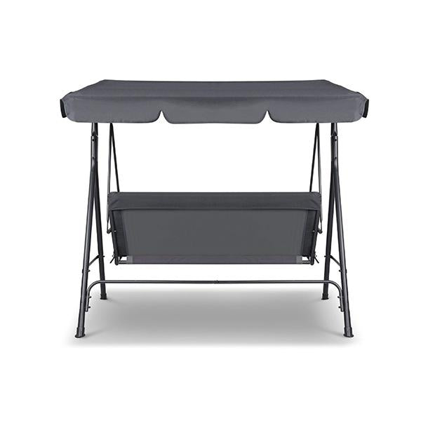 Outdoor Swing Bench Canopy 3 Seater Garden Hammock Grey