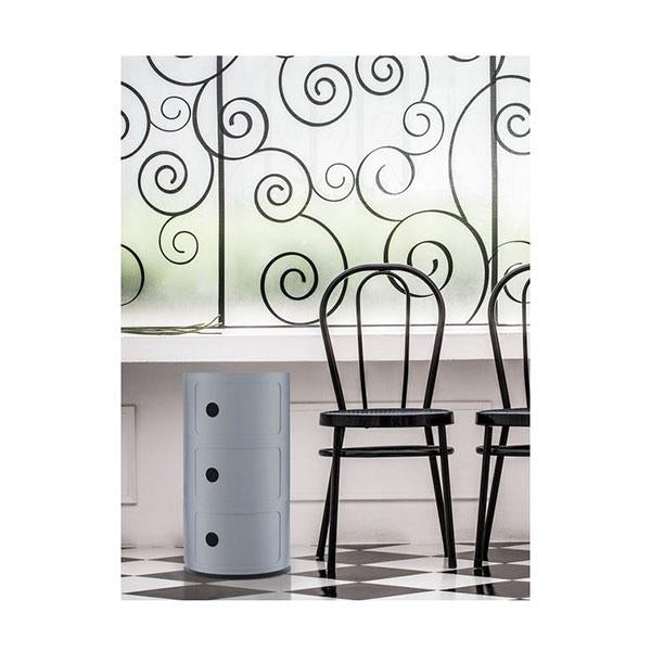 Retro Style Cylinder Tower Storage Organiser -  Silver