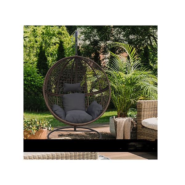 Rocking Egg Chair Outdoor Wicker Rattan Patio Garden Circular