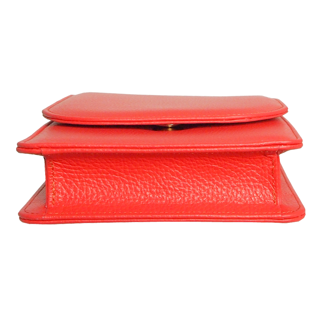 Pebbled Calf Leather Mini Bag Coral