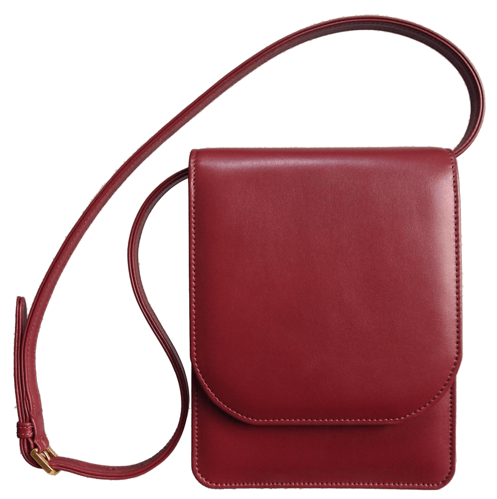 Buffed Leather Mini Vertical Shoulder Bag