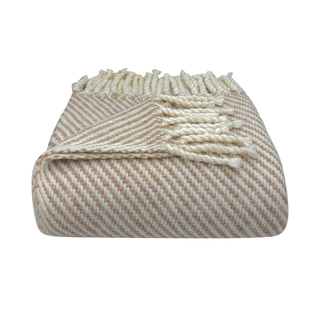 Chunky Camel Stripe Alpaca Throw