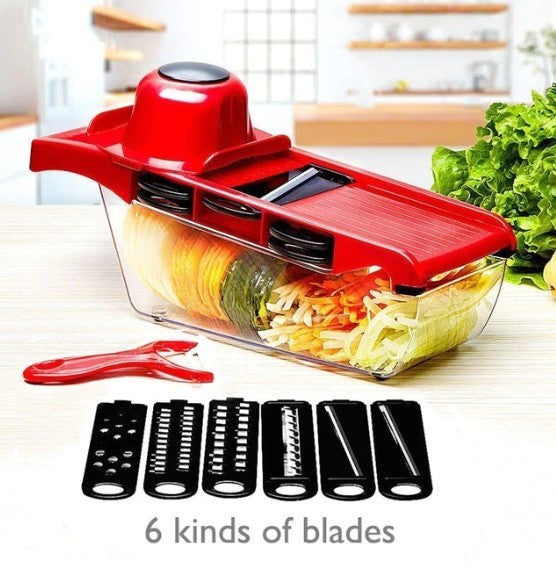 Top Quality Stainless Steel Vegetable Cutter - 6 Blades