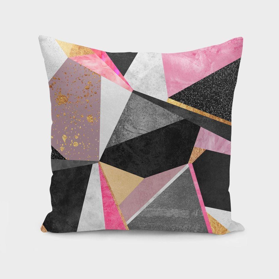 Geometry  Pink Cushion