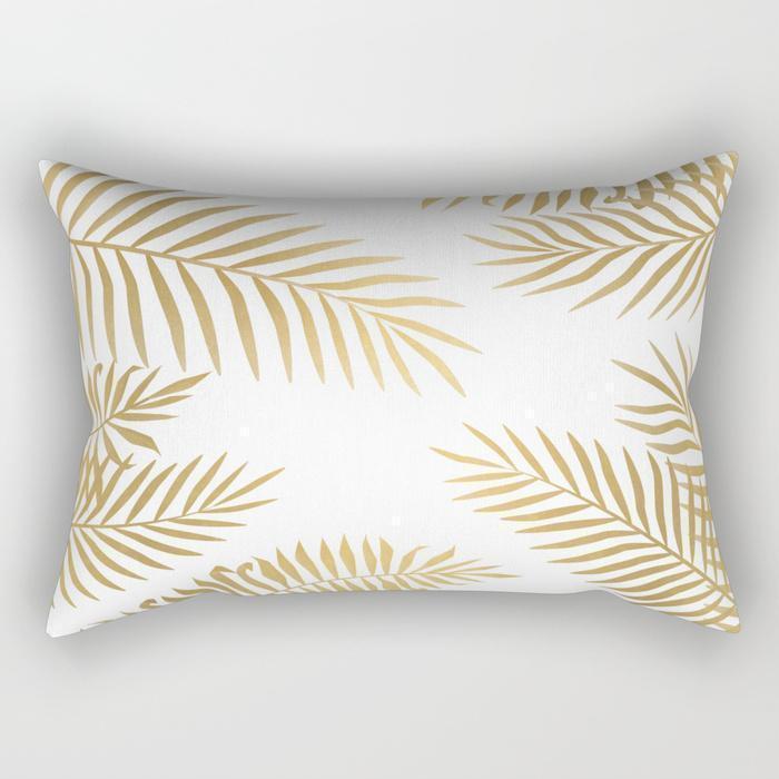 Golden Leaf Rectangle Pillow