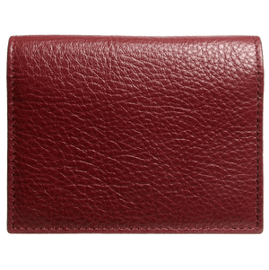 Grained Calf Leather Card Wallet Rosewood