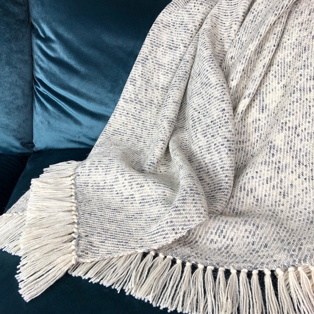 Heathered Gray Alpaca Throw