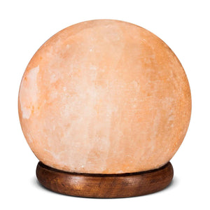 Himalayan Pink Salt Lamp - 5" Inches Ball Sphere Shape Carved Crystal Rock