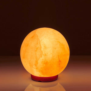 Himalayan Pink Salt Lamp - 5" Inches Ball Sphere Shape Carved Crystal Rock