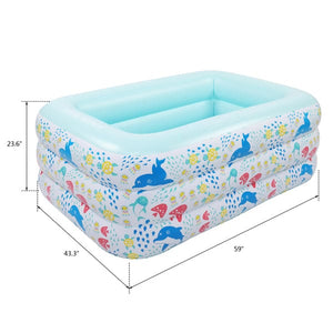 Inflatable Swim Pool for Kids - 59" X 43.3" X 23.6"