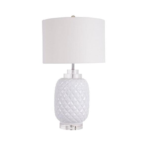 Island White Table Lamp Gloss Ceramic