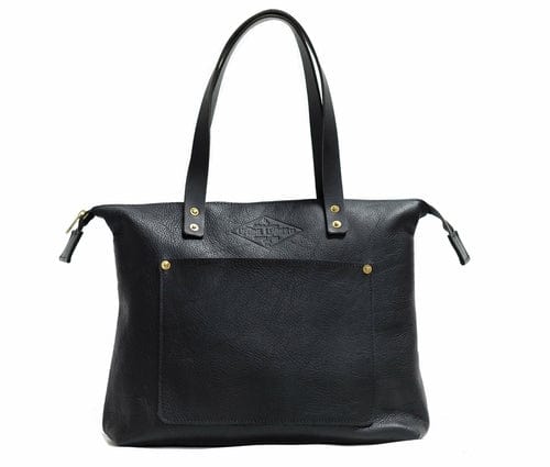 Lifetime Zippered Leather Tote - Pebble