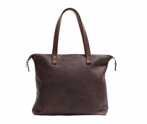 Lifetime Zippered Leather Tote - Pebble