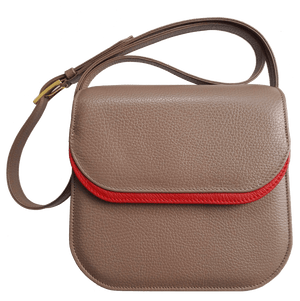 Midi Shoulder Bag Taupe-Red