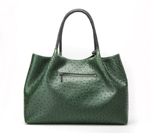 Naomi - Dark Green Vegan Leather Tote Bag