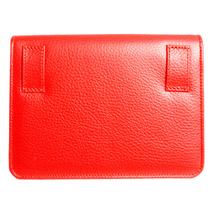 Pebbled Calf Leather Belt Pouch Coral