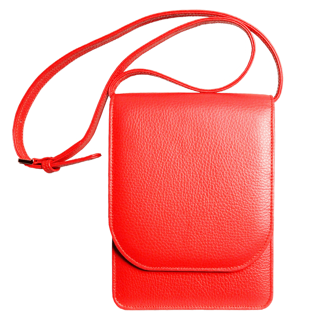 Pebbled Calf Leather Mini Bag Coral