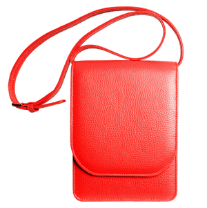 Pebbled Calf Leather Mini Bag Coral