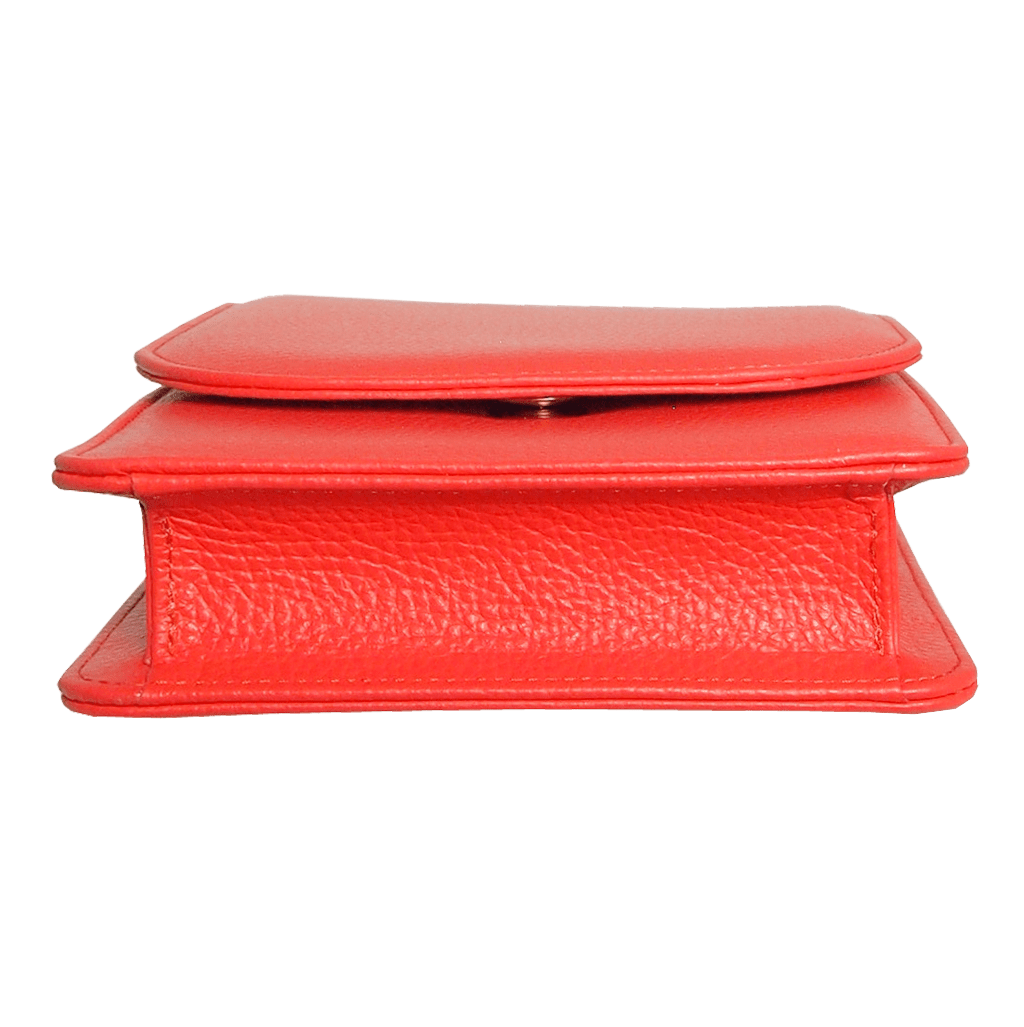 Pebbled Calf Leather Mini Bag Coral