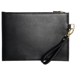 Pebbled Leather Folio Black