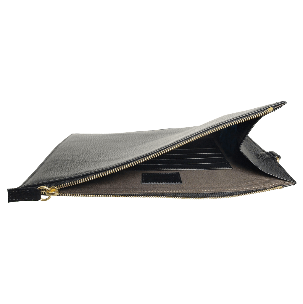 Pebbled Leather Folio Black