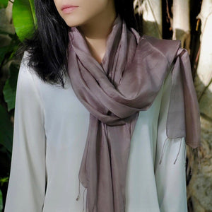 Plum Khmer Silk Scarf