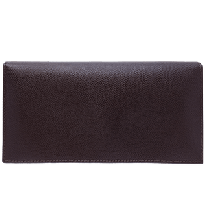 Saffiano Long Envelope Wallet Brown