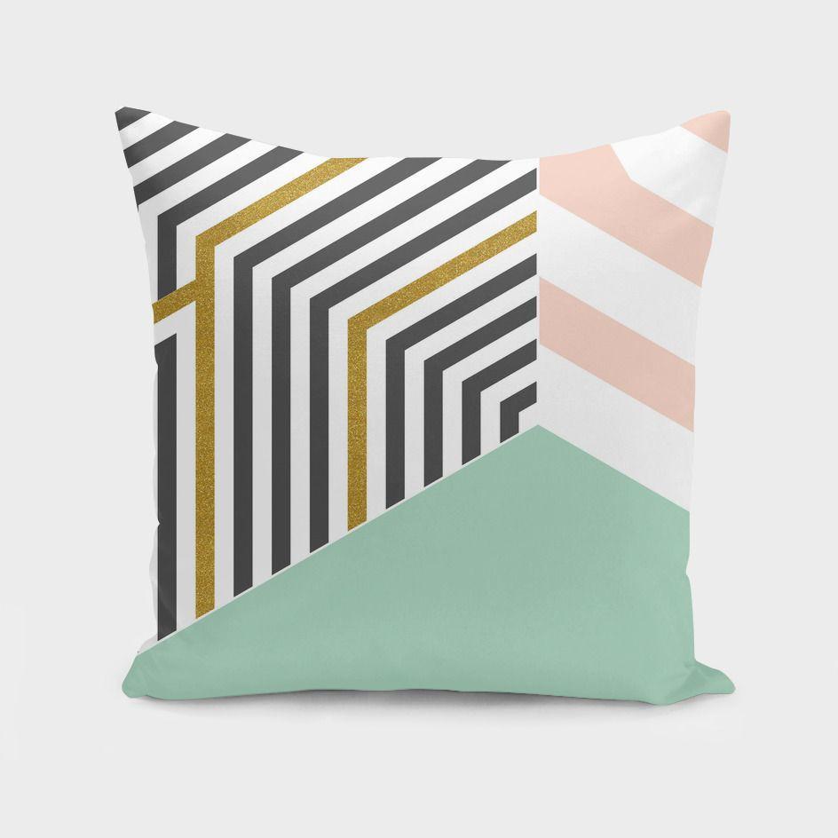 Mint & Gold Cushion